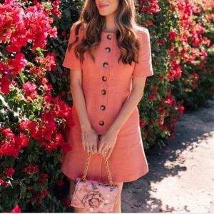 Gal meets glam coral dress